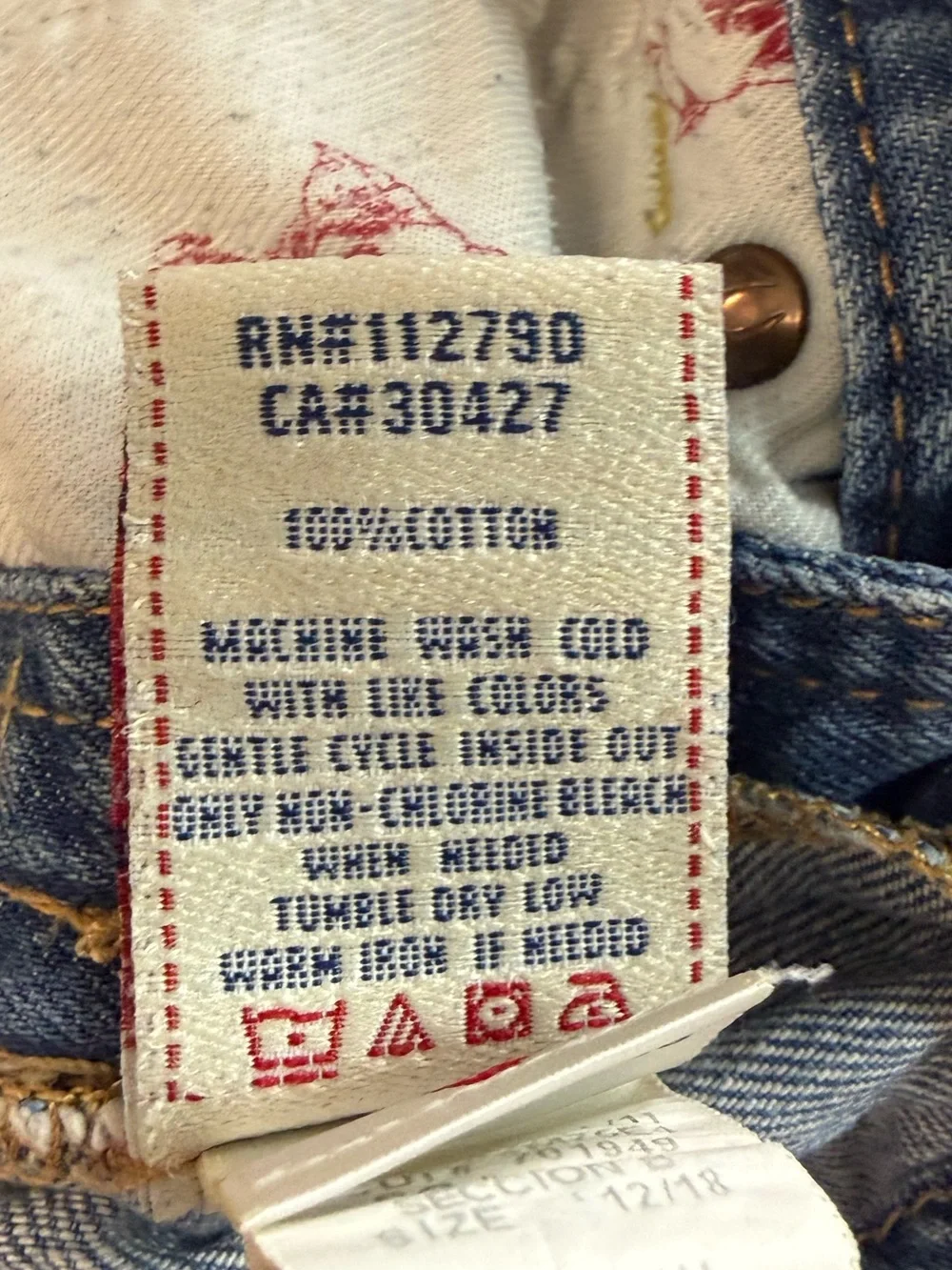 Vintage True Religion 100% Cotton Made of USA Fabric Denim Kids Overalls